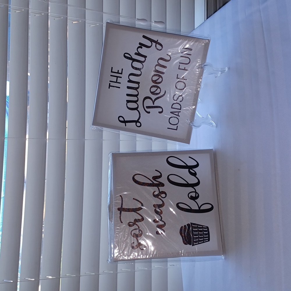 2 canvas picture,  laundry room.